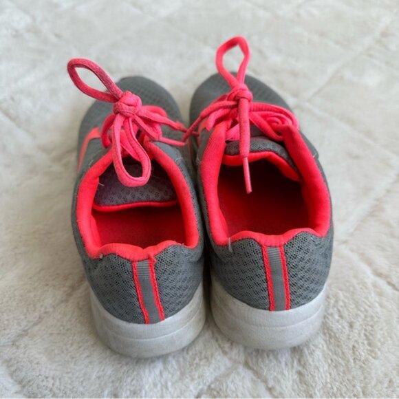 Athletic Works | Coral & Gray Girls Lace-up Mesh Jogger Shoe | Size 2 - Picture 5 of 7